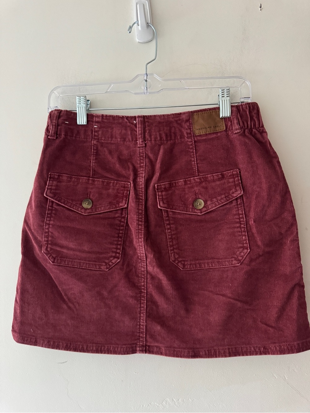 American Eagle Super Stretch Burgundy Corduroy Skirt - Picture 3 of 6